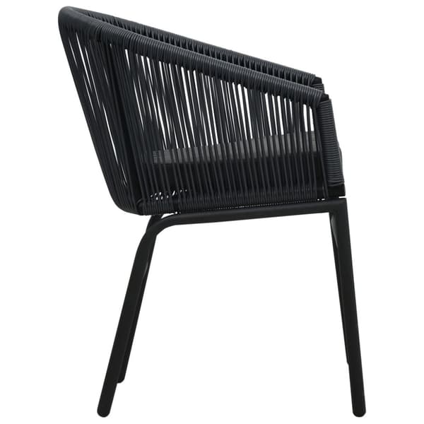 vidaXL bistrosæt 3 dele med hynder PVC-rattan sort