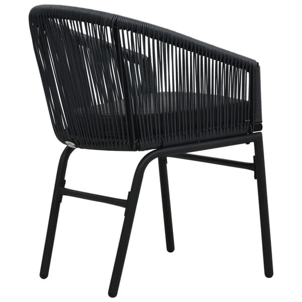 vidaXL bistrosæt 3 dele med hynder PVC-rattan sort