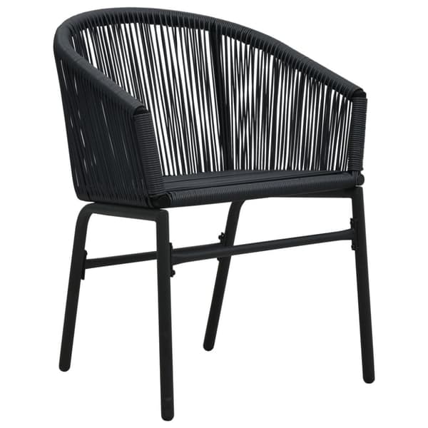 vidaXL bistrosæt 3 dele med hynder PVC-rattan sort