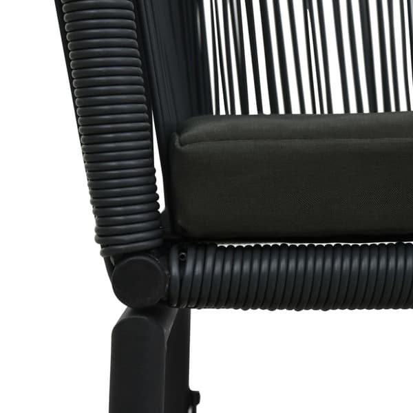 vidaXL bistrosæt 3 dele med hynder PVC-rattan sort