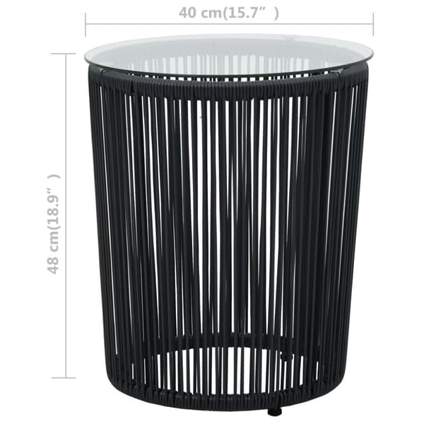 vidaXL bistrosæt 3 dele med hynder PVC-rattan sort