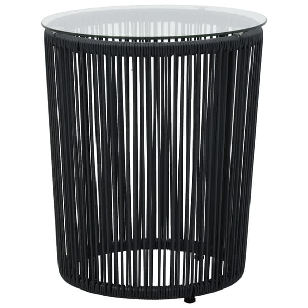 vidaXL bistrosæt 3 dele med hynder PVC-rattan sort
