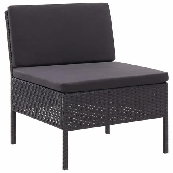 vidaXL haveloungesæt 3 dele med hynder polyrattan sort