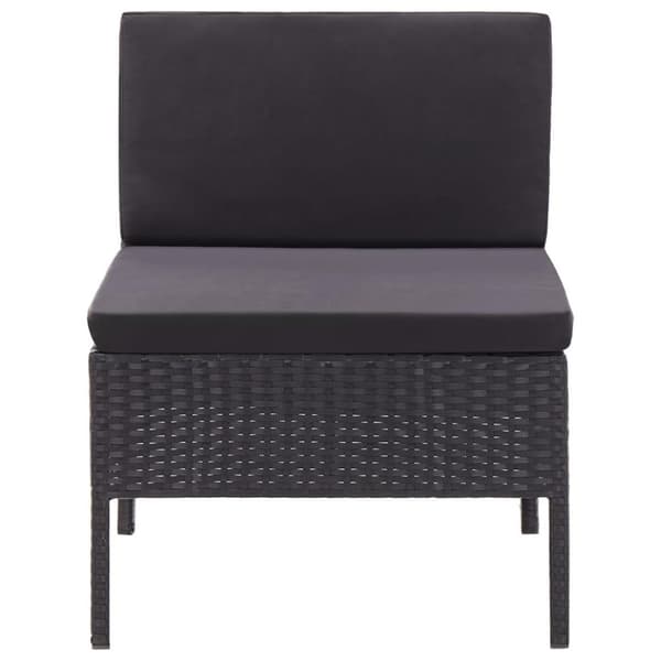vidaXL haveloungesæt 3 dele med hynder polyrattan sort