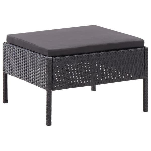 vidaXL haveloungesæt 3 dele med hynder polyrattan sort