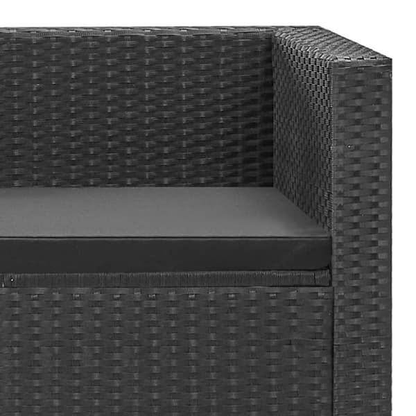 vidaXL Loungegrupp för trädgården med dynor 4 delar konstrotting svart