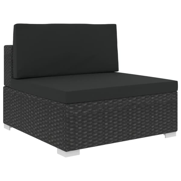 vidaXL Loungegrupp för trädgården m. dynor 12 delar konstrotting svart