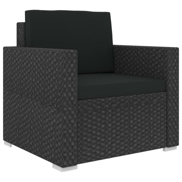 vidaXL Loungegrupp för trädgården m. dynor 12 delar konstrotting svart