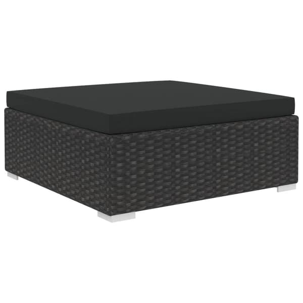 vidaXL haveloungesæt 12 dele med hynder polyrattan sort