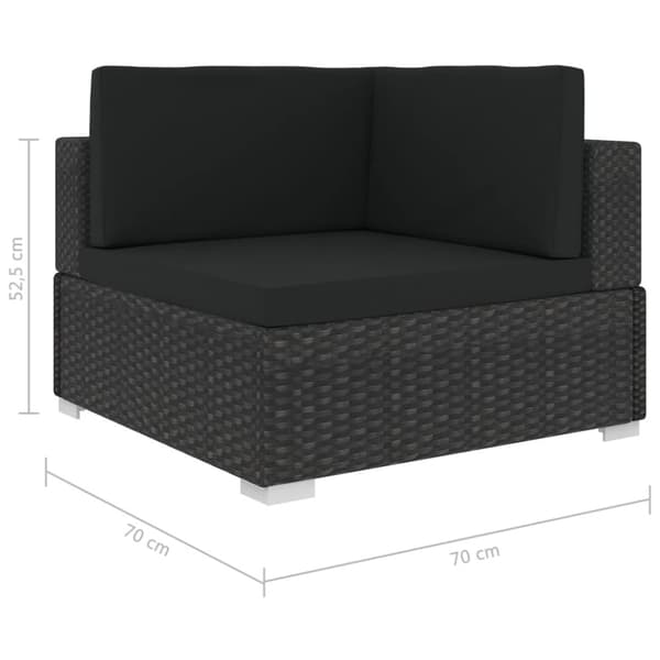 vidaXL haveloungesæt 12 dele med hynder polyrattan sort