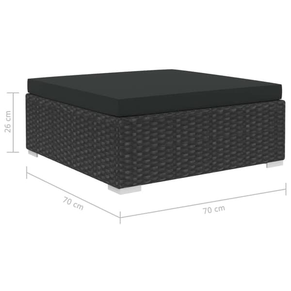 vidaXL haveloungesæt 12 dele med hynder polyrattan sort