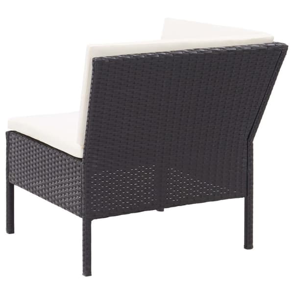 vidaXL haveloungesæt 6 dele med hynder polyrattan sort