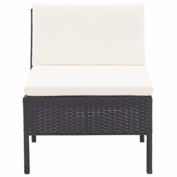 vidaXL haveloungesæt 6 dele med hynder polyrattan sort