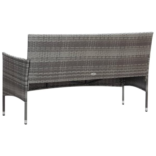 vidaXL Loungegrupp för trädgården 4 delar med dynor konstrotting grå