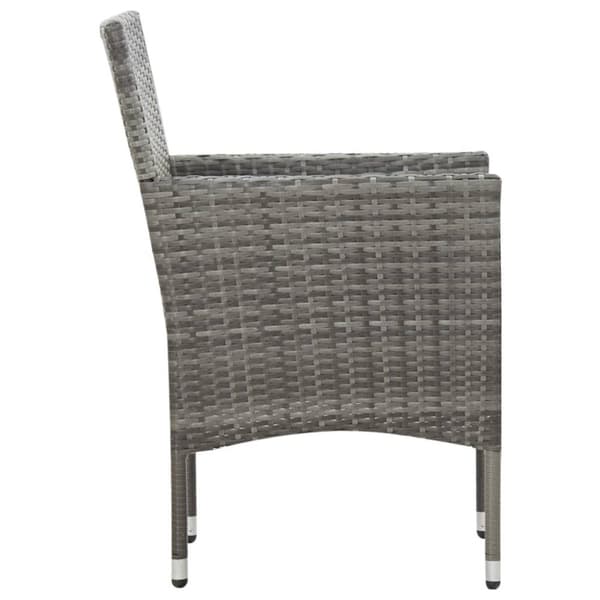 vidaXL Loungegrupp för trädgården 4 delar med dynor konstrotting grå