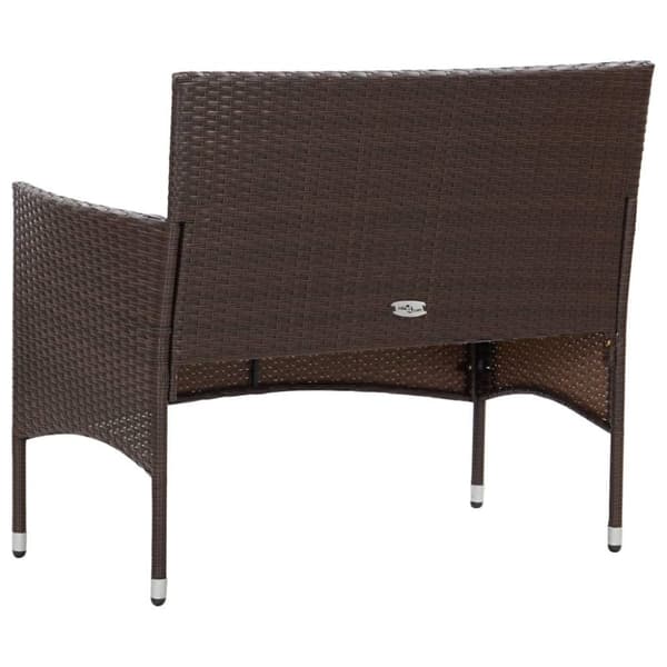 vidaXL haveloungesæt 4 dele med hynder polyrattan brun