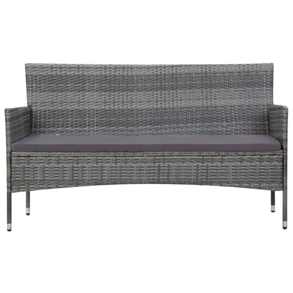 vidaXL haveloungesæt 4 dele med hynder polyrattan grå