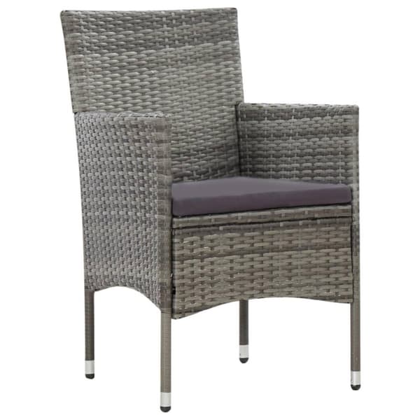 vidaXL haveloungesæt 4 dele med hynder polyrattan grå