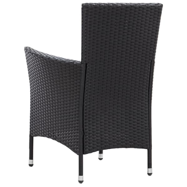vidaXL udendørs spisebordssæt 5 dele med hynder polyrattan sort