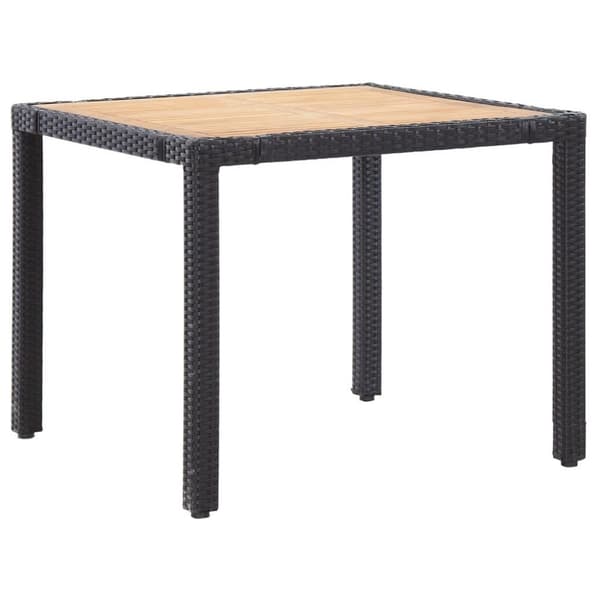 vidaXL udendørs spisebordssæt 5 dele med hynder polyrattan sort