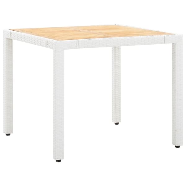 vidaXL udendørs spisebordssæt 5 dele polyrattan hvid