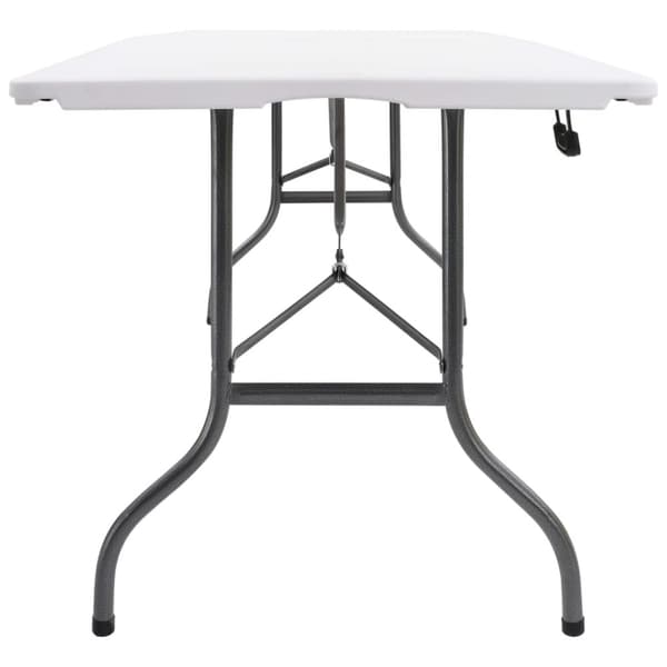 vidaXL foldbart havebord med 2 bænke 180 cm stål og HDPE hvid