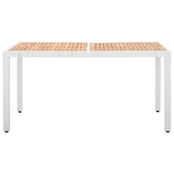 vidaXL udendørs spisebordssæt 7 dele polyrattan hvid