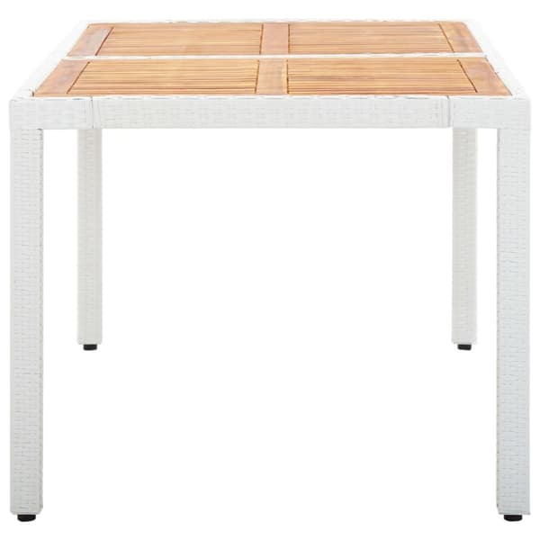 vidaXL udendørs spisebordssæt 7 dele polyrattan hvid
