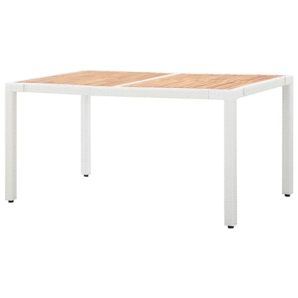 vidaXL udendørs spisebordssæt 7 dele polyrattan hvid