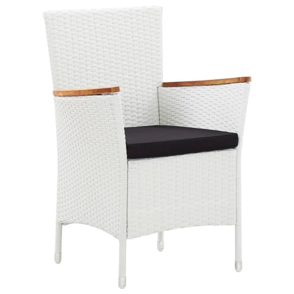 vidaXL udendørs spisebordssæt 7 dele polyrattan hvid