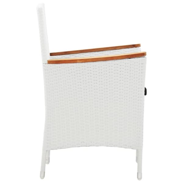 vidaXL udendørs spisebordssæt 7 dele polyrattan hvid