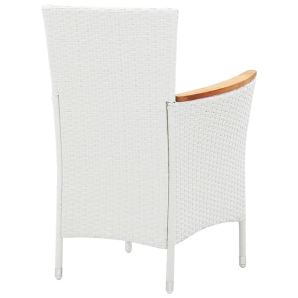 vidaXL udendørs spisebordssæt 7 dele polyrattan hvid