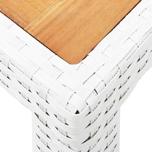 vidaXL udendørs spisebordssæt 7 dele polyrattan hvid