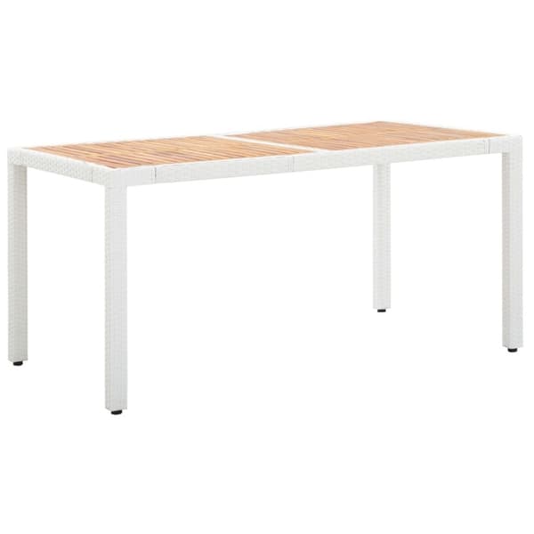 vidaXL udendørs spisebordssæt 7 dele polyrattan hvid