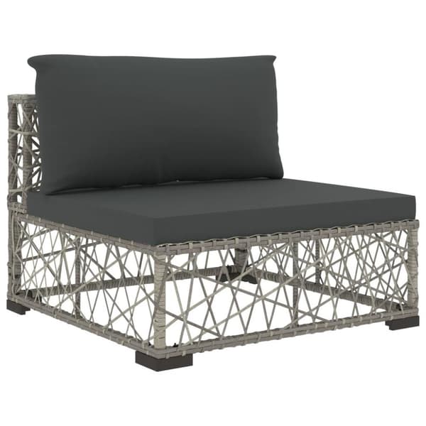 vidaXL loungesæt til haven 6 dele med hynder polyrattan grå