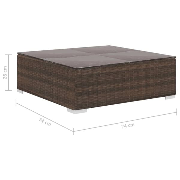 vidaXL haveloungesæt 6 dele med hynder polyrattan brun