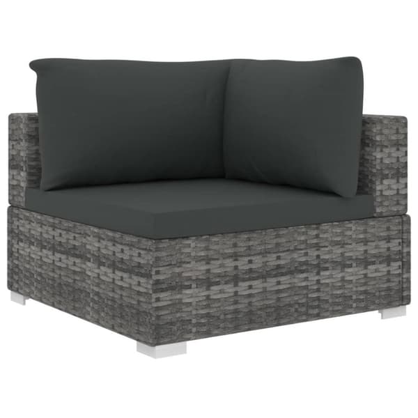 vidaXL haveloungesæt 10 dele med hynder polyrattan grå