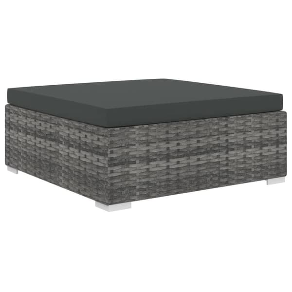 vidaXL haveloungesæt 10 dele med hynder polyrattan grå