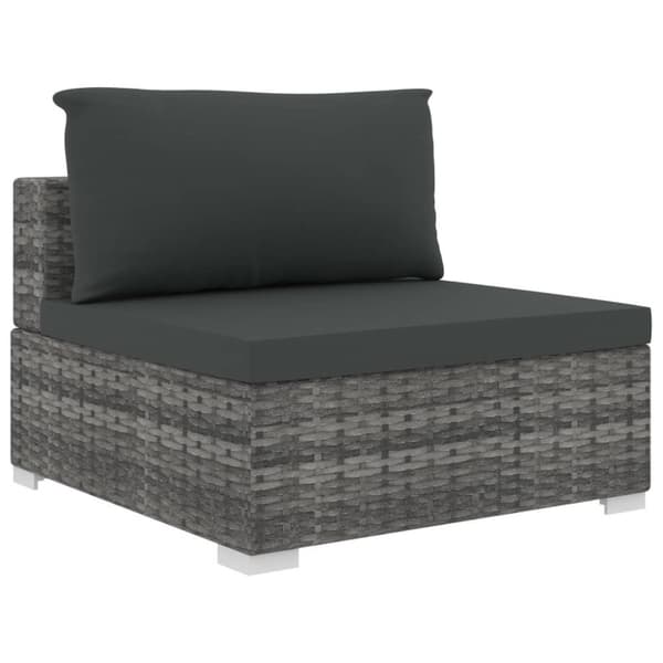 vidaXL haveloungesæt 10 dele med hynder polyrattan grå