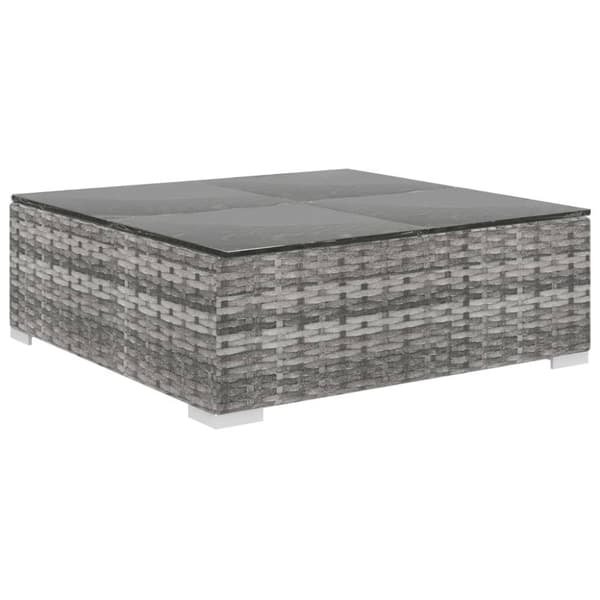 vidaXL haveloungesæt 10 dele med hynder polyrattan grå