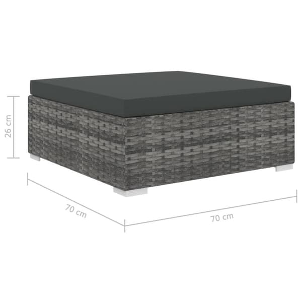 vidaXL haveloungesæt 10 dele med hynder polyrattan grå