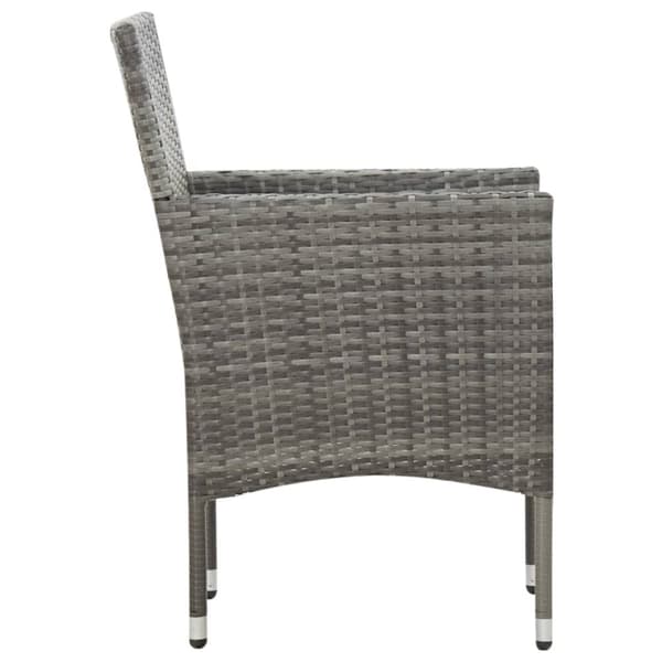 vidaXL Loungegrupp för trädgården med dynor 4 delar konstrotting grå