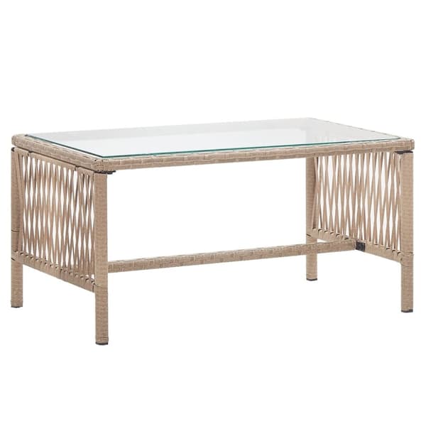 vidaXL Loungegrupp för trädgården med dynor 4 delar konstrotting beige