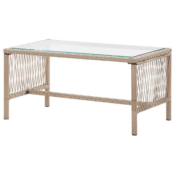 vidaXL Loungegrupp för trädgården med dynor 4 delar konstrotting beige