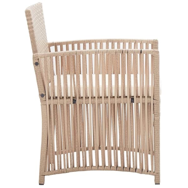 vidaXL Loungegrupp för trädgården med dynor 4 delar konstrotting beige