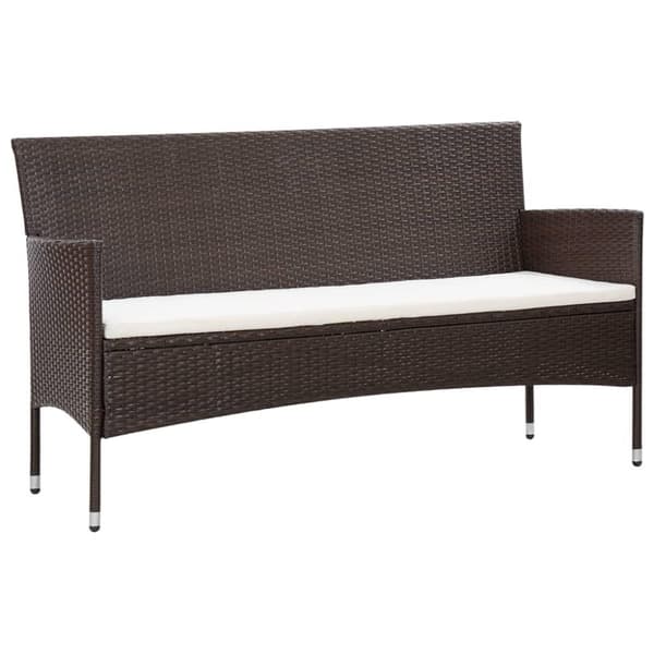 vidaXL Loungegrupp för trädgården med dynor 4 delar konstrotting brun