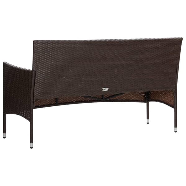 vidaXL Loungegrupp för trädgården med dynor 4 delar konstrotting brun