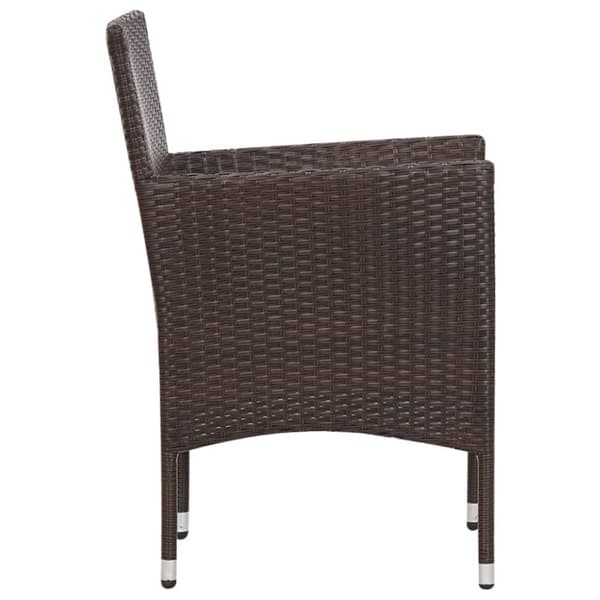 vidaXL Loungegrupp för trädgården med dynor 4 delar konstrotting brun