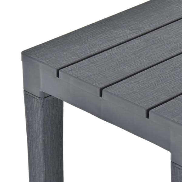 vidaXL Hagebord med 2 benker plast antrasitt