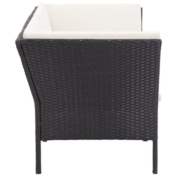 vidaXL haveloungesæt 8 dele med hynder polyrattan sort